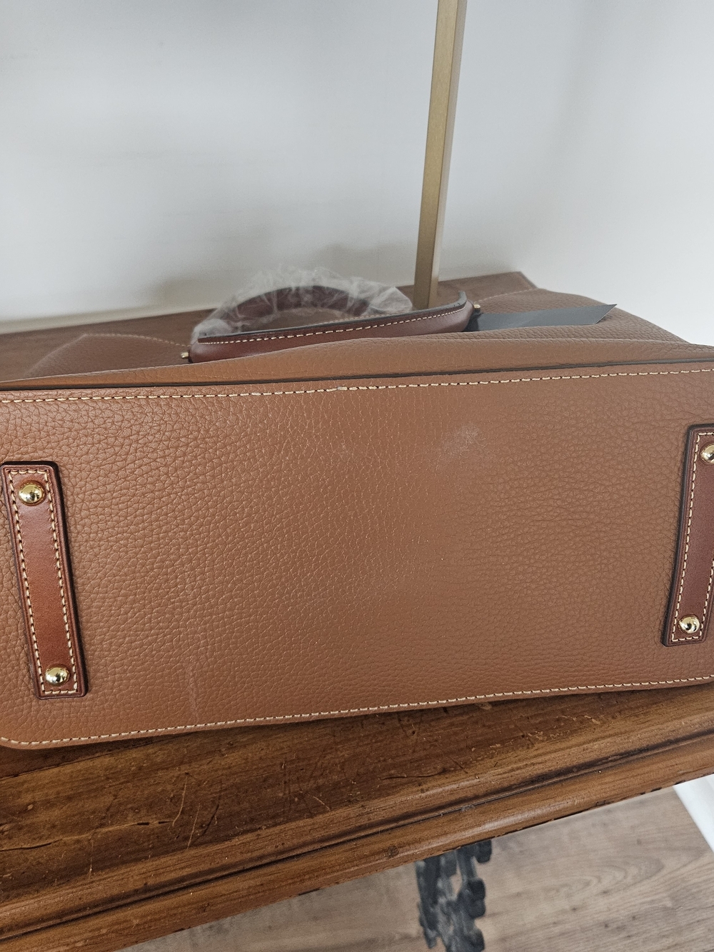 Dooney & Bourke Pebble Leather Satchel - Cognac Brown - Picture 5 of 5
